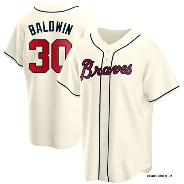 Mens Atlanta Braves #30 Drake Baldwin Nike Cream Alternate  Limited Jersey