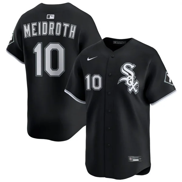 Mens Chicago White Sox #10 Chase Meidroth Nike Black Alternate Limited Jersey