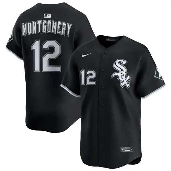 Mens Chicago White Sox #12 Colson Montgomery Nike Black Alternate Limited Jersey