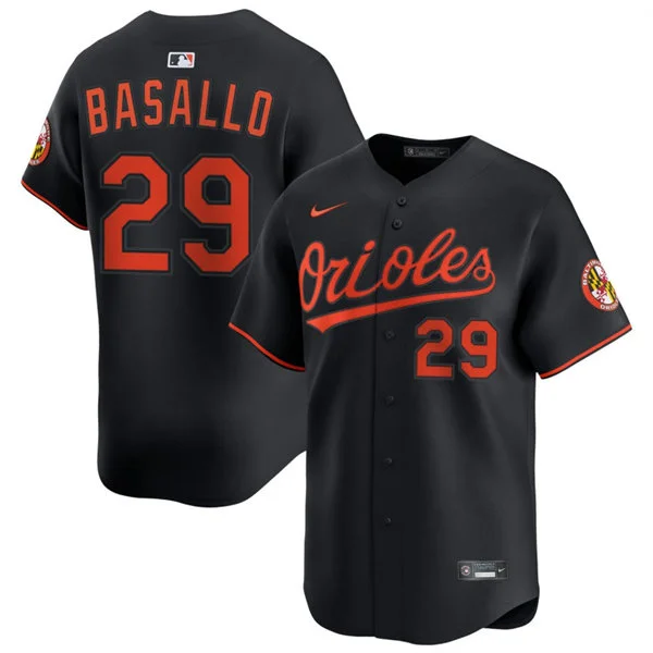 Mens Baltimore Orioles #29 Samuel Basallo Nike Black Alternate Limited Player Jersey