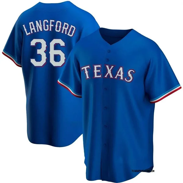 Mens Texas Rangers #36 Wyatt Langford Nike Royal Alternate Limited Jersey