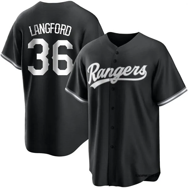 Mens Texas Rangers #36 Wyatt Langford Nike Black Fashion Limited Jersey