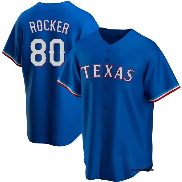 Mens Texas Rangers #80 Kumar Rocker Nike Royal Alternate Limited Jersey