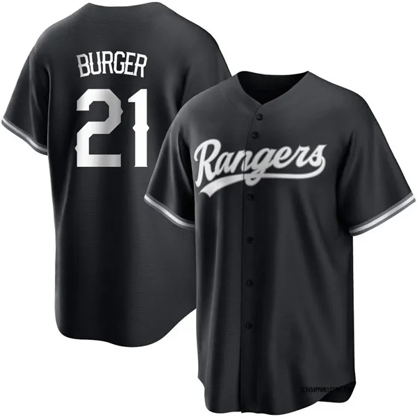 Mens Texas Rangers #21 Jake Burger Nike Black Fashion Limited Jersey