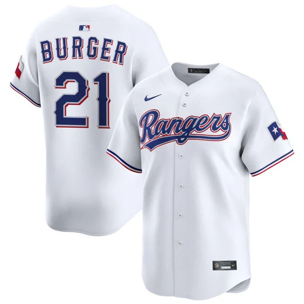 Mens Texas Rangers #21 Jake Burger Nike White Home Limited Jersey