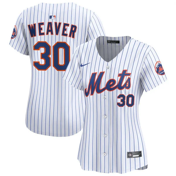 Womens New York Mets #30  Luke Weaver Nike Home White Pinstripe Limited Jersey