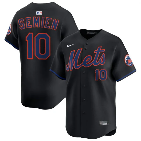 Mens New York Mets #10 Marcus Semien Nike Black Alternate Limited Jersey