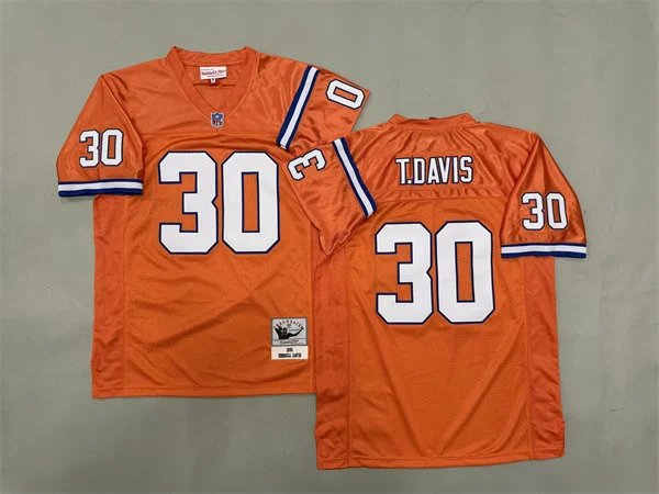 Mens Denver Broncos #30 Terrell Davis 1995 Orange Throwback Jersey