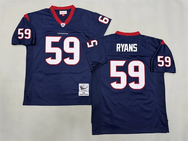 Mens Houston Texans #59 DeMeco Ryans 2006 Navy Throwback Jersey