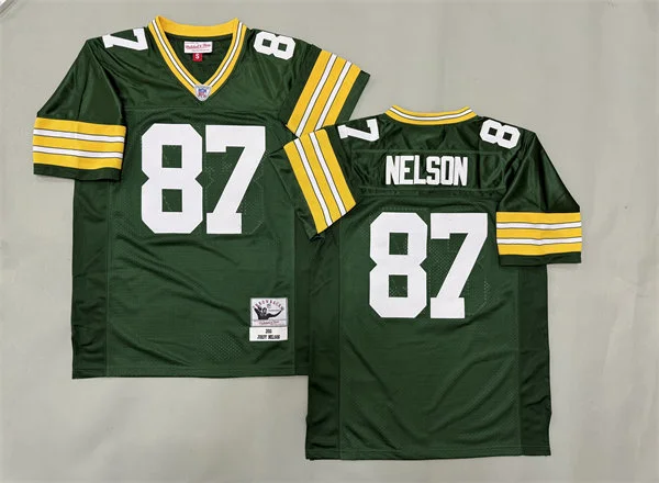 Mens Green Bay Packers #87 Jordy Nelson 2010 Green Throwback Jersey