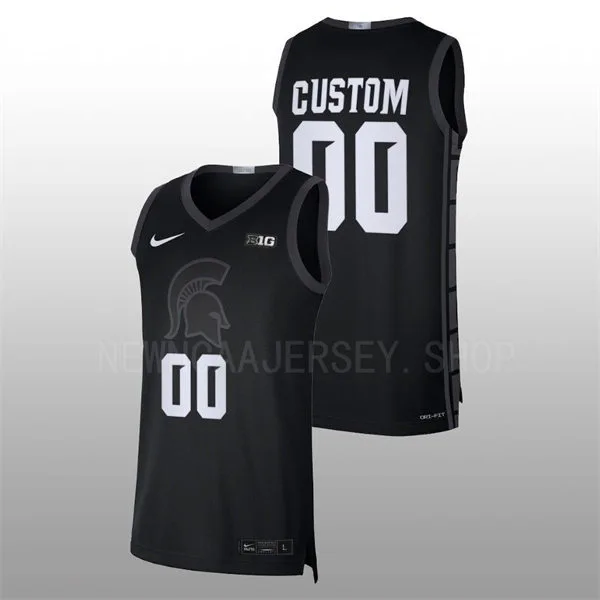 Michigan State Spartans Custom Black College Basketball Limited Jersey