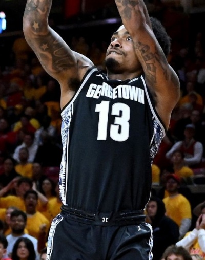 Georgetown Hoyas #13 Langston Love Black College Basketball Game Jersey