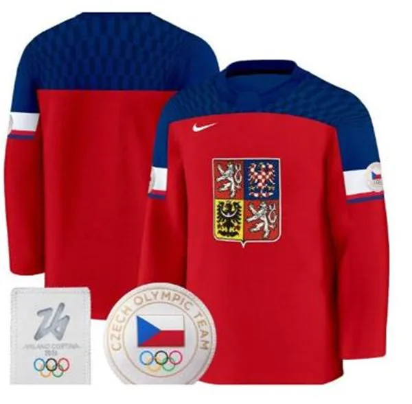 Men's Czechia Blank 2026 Olympic Hockey Team Jersey Red