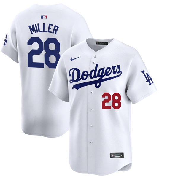 Mens Los Angeles Dodgers #28 Bobby Miller Nike Home  White Limited Player Jersey