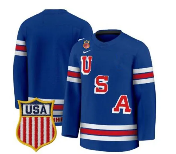 Men's USA Blank Home Blue 2026 Olympic Hockey Team Jersey
