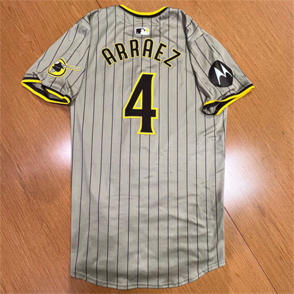 Men's San Diego Padres #4 Luis Arraez Nike Alternate Khaki Limited Jersey