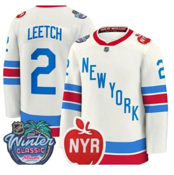Men's New York Rangers #2 Brian Leetch Beige 2026 NHL Winter Classic Premium Jersey