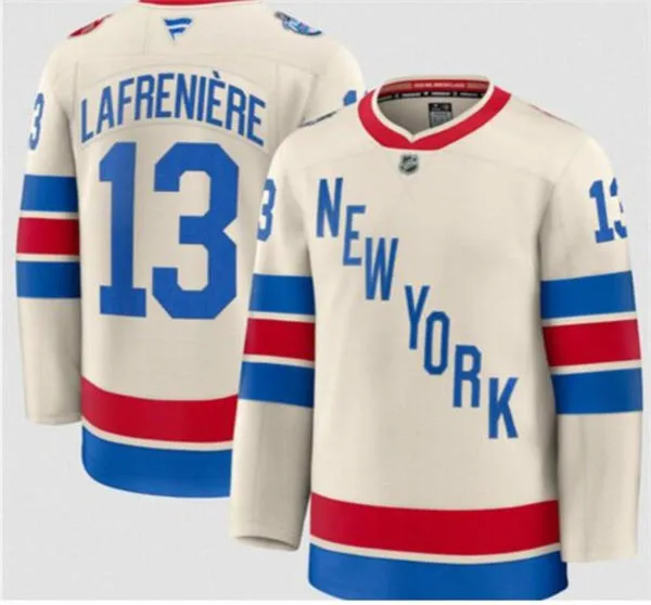 Men's New York Rangers #13 Alexis Lafreniere Beige 2026 NHL Winter Classic Premium Jersey