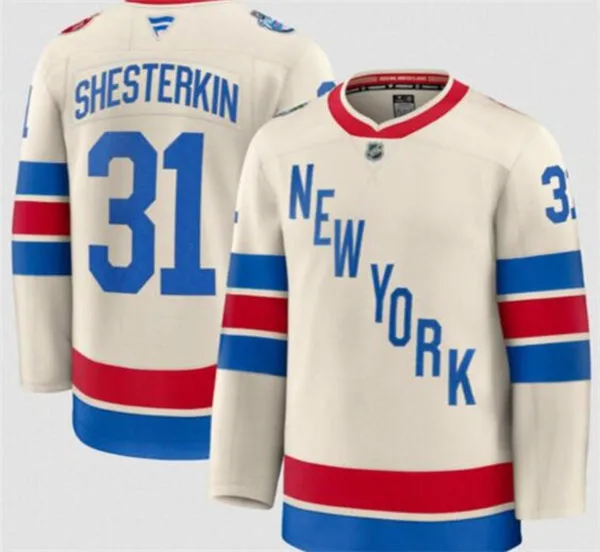 Men's New York Rangers #31 Igor Shesterkin Beige 2026 NHL Winter Classic Premium Jersey