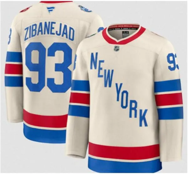Men's New York Rangers #93 Mika Zibanejad Beige 2026 NHL Winter Classic Premium Jersey