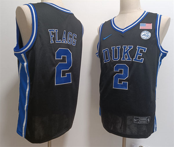 Mens Duke Blue Devils #2 Cooper Flagg Black College Basketball Game Jersey