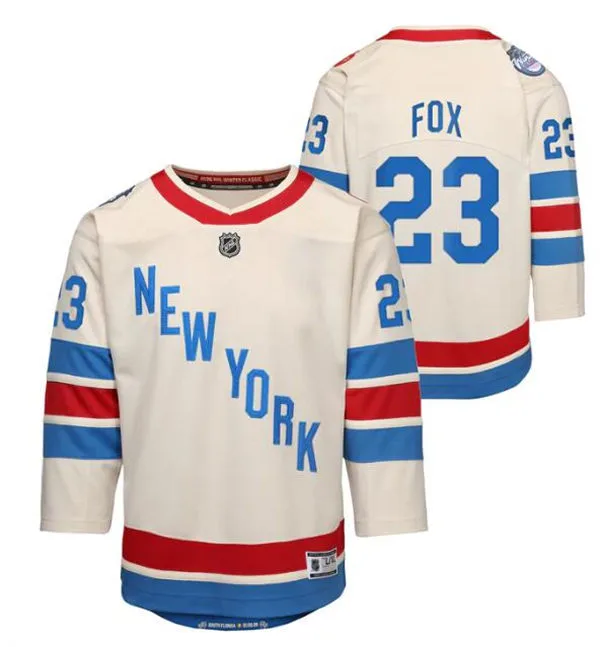Youth New York Rangers #23 Adam Fox 2026 Winter Classic Jersey Beige 