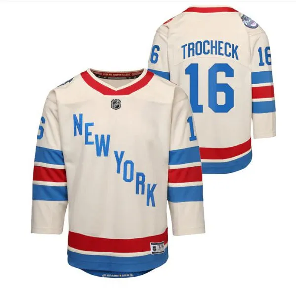 Youth New York Rangers #16 Vincent Trocheck 2026 Winter Classic Jersey Beige 