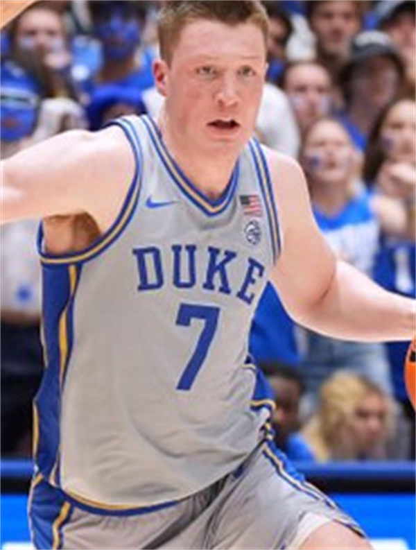 Mens Youth Duke Blue Devils #7 Kon Knueppel Gray Basketball Jersey