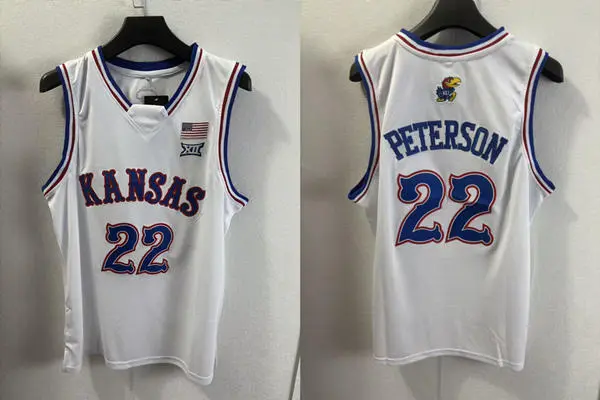 Kansas Jayhawks #22 Darryn Peterson 2025-26 White College Basketball Game Jersey