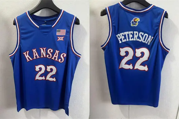 Kansas Jayhawks #22 Darryn Peterson 2025-26 Royal College Basketball Game Jersey