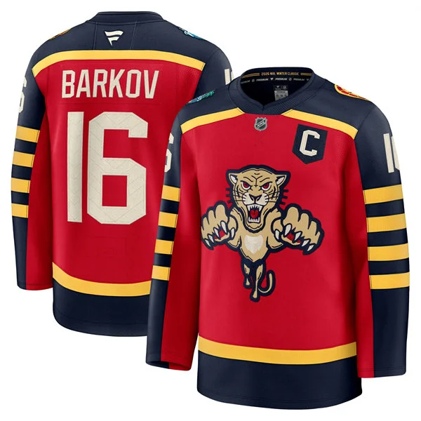 Men's Florida Panthers #16 Aleksander Barkov Red Fanatics 2026 NHL Winter Classic Premium Jersey