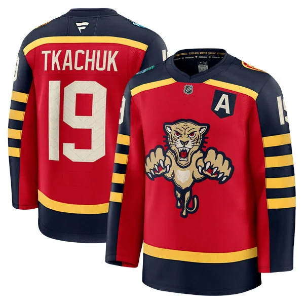 Mens Florida Panthers #19 Matthew Tkachuk Red Fanatics 2026 NHL Winter Classic Premium Jersey