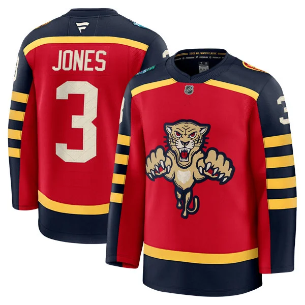 Men's Florida Panthers #3 Seth Jones Red Fanatics 2026 NHL Winter Classic Premium Jersey