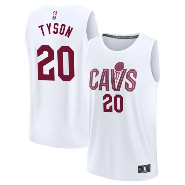 Mens Cleveland Cavaliers #20 Jaylon Tyson White Association Edition Swingman Jersey