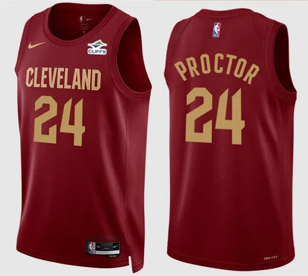 Mens Cleveland Cavaliers #24 Tyrese Proctor Burgundy Icon Edition Swingman Jersey