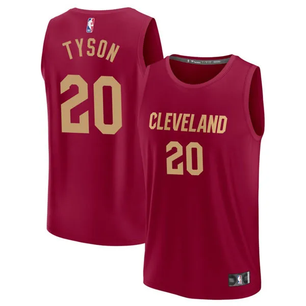 Mens Cleveland Cavaliers #20 Jaylon Tyson Burgundy Icon Edition Swingman Jersey