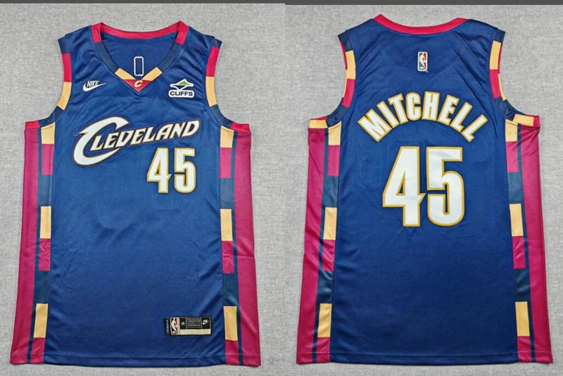 Mens Cleveland Cavaliers #45 Donovan Mitchell Nike Navy Classic Edition Swingman Jersey