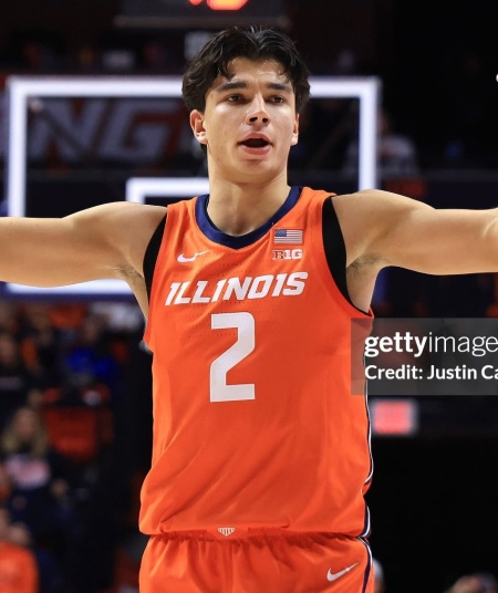 Illinois Fighting Illini #2 Andrej Stojakovic 2025 Away Orange Basketball Game Jersey
