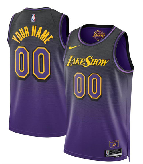 Mens Youth Los Angeles Lakers Custom 2024-25 Purple City Edition Jersey