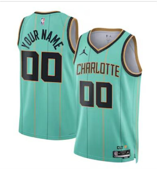 Mens Youth Charlotte Hornets Custom 2025-25 Mint City Edition Jersey