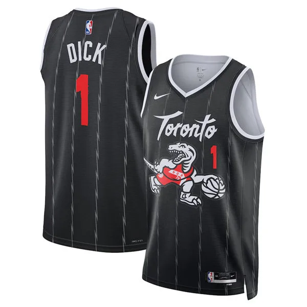 Mens Toronto Raptors #1 Gradey Dick Black 2025-26 City Edition Swingman Jersey
