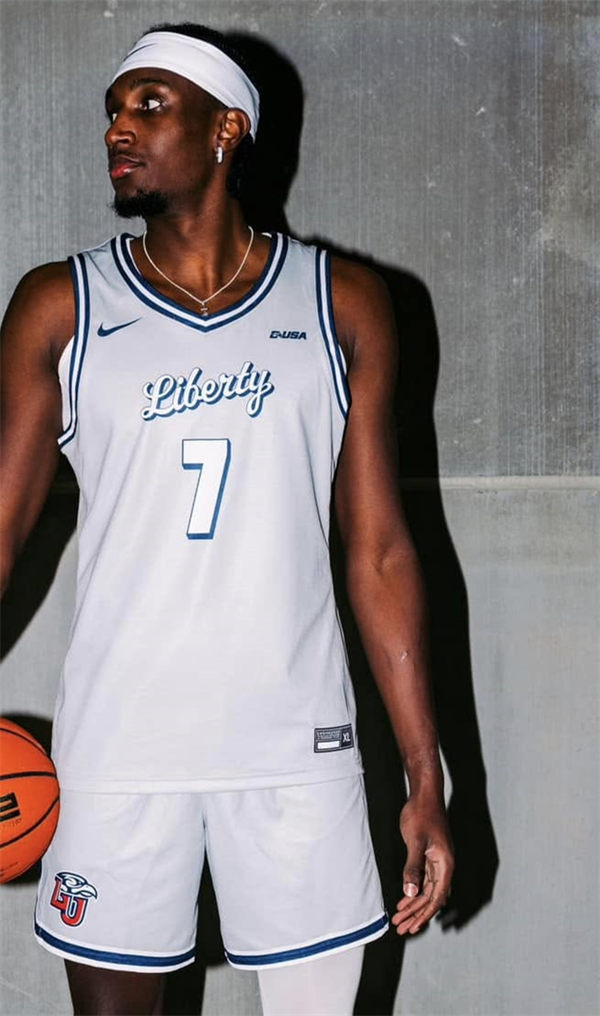 Men's Youth Liberty Flames Custom Nike 2025 Gray College Basketball Game Jersey