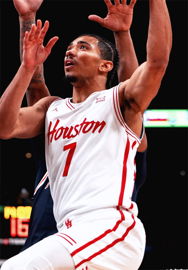 Mens Youth Houston Cougars Custom 2025 White Houston Basketball Game Jersey