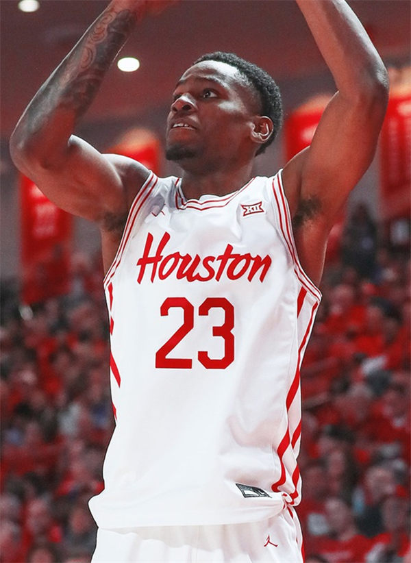 Mens Youth Houston Cougars #23 Terrance Arceneaux 2025 White Houston Basketball Game Jersey