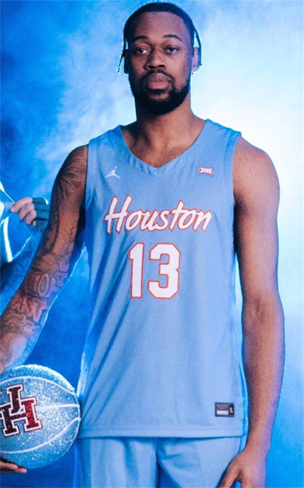 Mens Youth Houston Cougars #13 J'Wan Roberts 2025 Blue Special Basketball Game Jersey