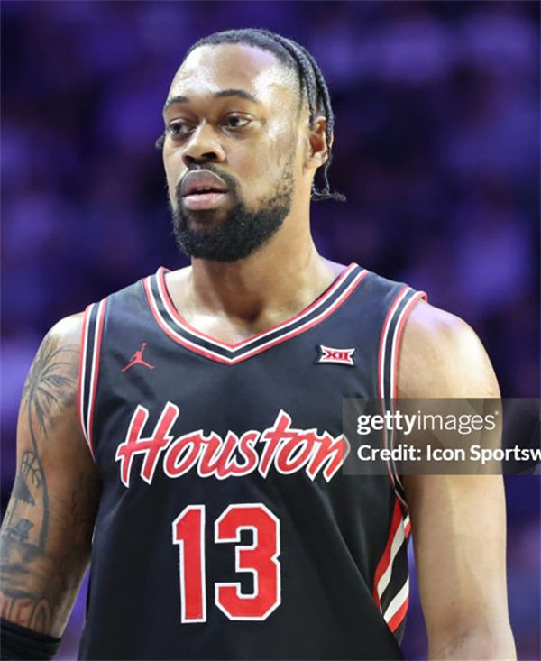 Mens Youth Houston Cougars #13 J'Wan Roberts 2025 Black Houston Basketball Game Jersey