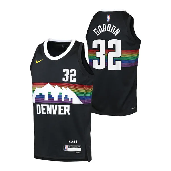Mens Denver Nuggets #32 Aaron Gordon Black 2025-26 City Edition Swingman Jersey