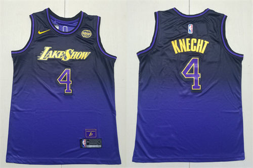 Men's Los Angeles Lakers #4 Dalton Knecht 2024-25 Purple City Edition Jersey