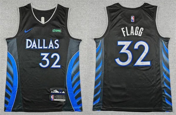 Mens Dallas Mavericks #32 Cooper Flagg Black 2025-26 City Edition Swingman Jersey