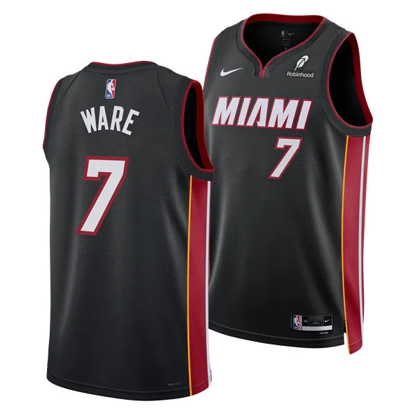 Mens Miami Heat #7 Kel'el Ware Nike Black Icon Edition Swingman Jersey